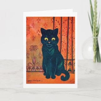 Black cat, Louis Wain Card