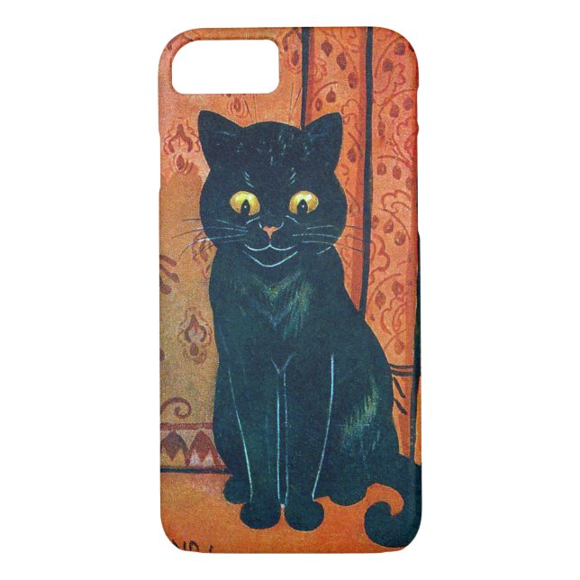 Black cat, Louis Wain Case-Mate iPhone Case (Back)