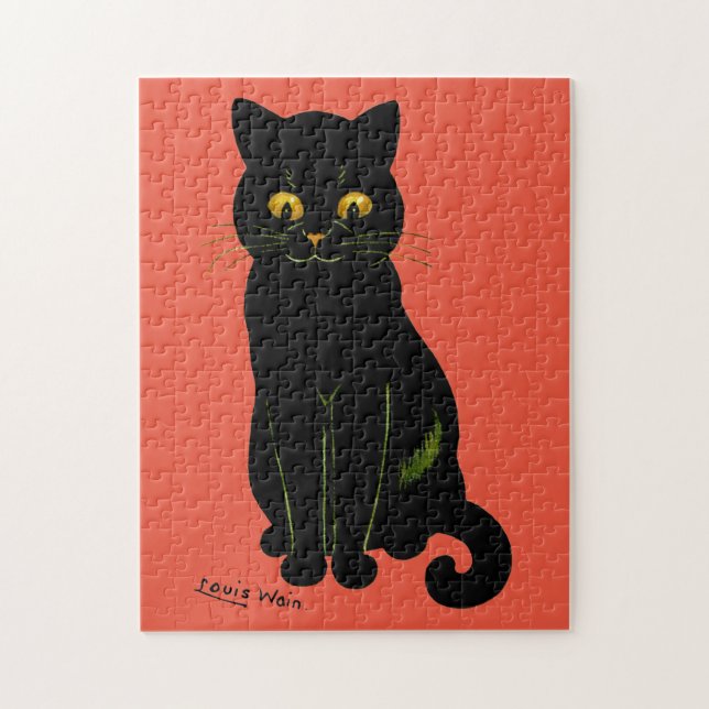 Black cat, Louis Wain Jigsaw Puzzle (Vertical)
