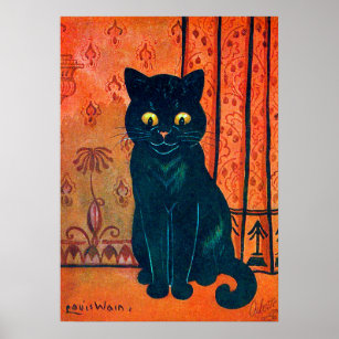 Black cat, Louis Wain Poster