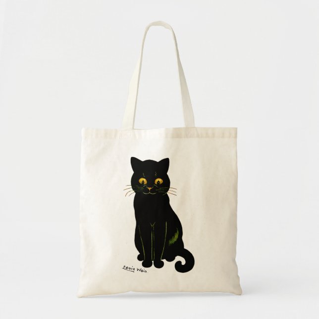 Black cat, Louis Wain Tote Bag (Front)