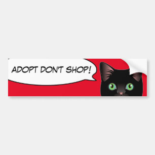 Black Cat Love Adopt a Shelter Cat! Sticker