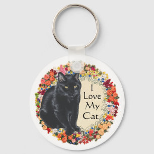 Black Cat Love Key Ring
