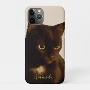 Black Cat love pet boho style Uncommon iPhone Ca 11 Pro Case