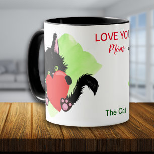 Black Cat Love You Mum Mug