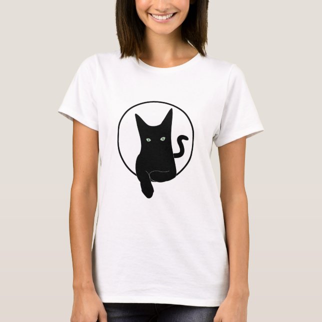 Black Cat Lover, Cat Miaw T-Shirt (Front)