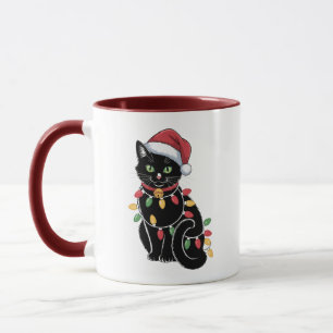 Black Cat Lover Christmas Kitten Gift Cat Mom Xmas Mug