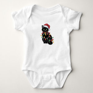 Black Cat Lover Christmas Kitten Gift Cat Mum Xmas Baby Bodysuit