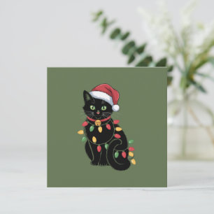Black Cat Lover Christmas Kitten Gift Cat Mum Xmas Holiday Card