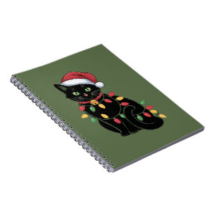 Black Cat Lover Christmas Kitten Gift Cat Mum Xmas Notebook