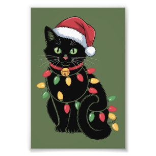Black Cat Lover Christmas Kitten Gift Cat Mum Xmas Photo Print