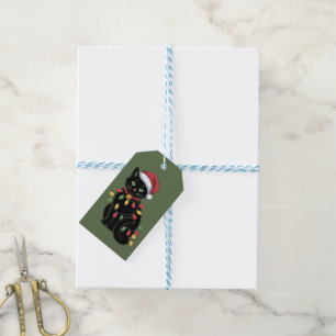 Black Cat Lover Christmas Kitten Gift Cat Mum Xmas Tags