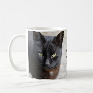 Black Cat Lover Image with Motivational Quote Coff Coffee Mug