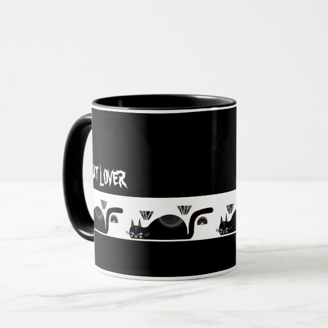 BLACK CAT LOVER MUG (Front Left)