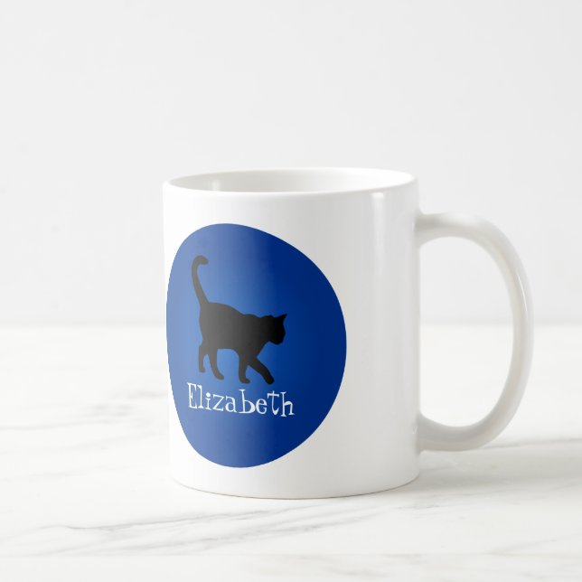 Black Cat Lover - My Name Coffee Mug (Right)