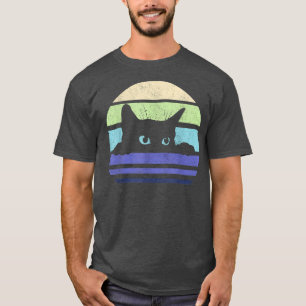 Black Cat Lover Vintage Retro Style Cats Cute Kitt T-Shirt