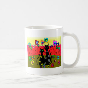 Black Cat Lovers Art Gifts Coffee Mug
