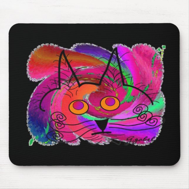 Black Cat Lovers Art Gifts Mouse Mat (Front)