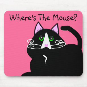 Black Cat Lovers Art Gifts Mouse Mat
