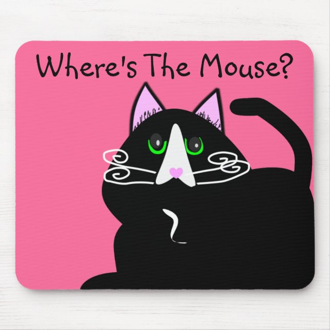 Black Cat Lovers Art Gifts Mouse Mat (Front)