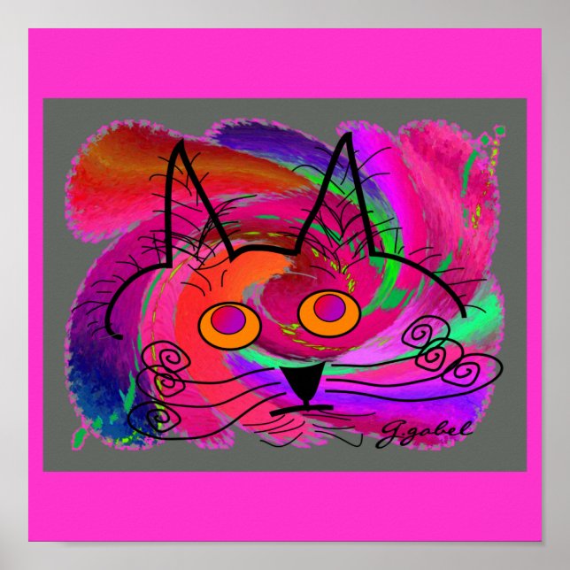 Black Cat Lovers Art Gifts Poster (Front)