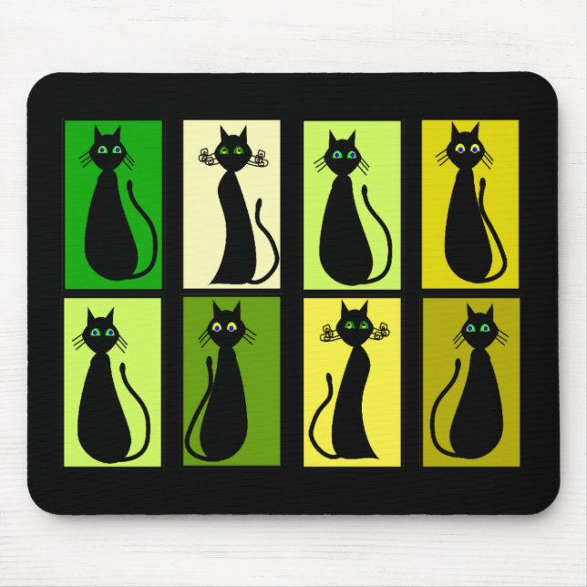 Black Cat Lovers Gifts Mouse Mat (Front)