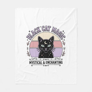 Black Cat Magic Cat Black Cat Vintage Vector Art S Fleece Blanket