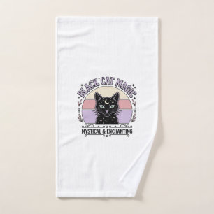 Black Cat Magic Cat Black Cat Vintage Vector Art S Hand Towel