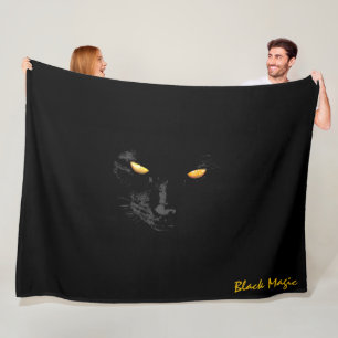 Black Cat Magic chic customisable Fleece Blanket