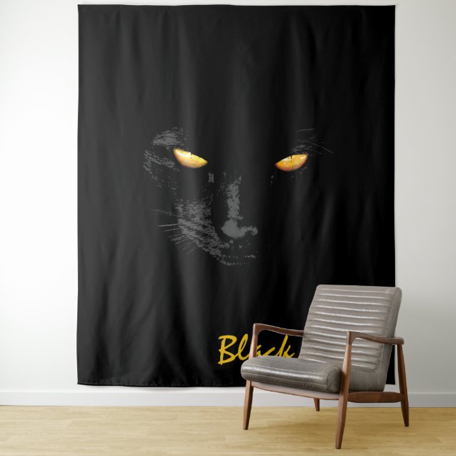 Black Cat Magic customisable Tapestry (In Situ)