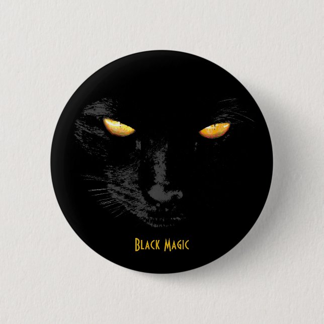 Black Cat Magic customizable 6 Cm Round Badge (Front)