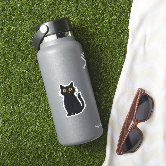 Black Cat Magic – Cute Halloween & Mystic Cat Art  (HydroFlask Insitu)