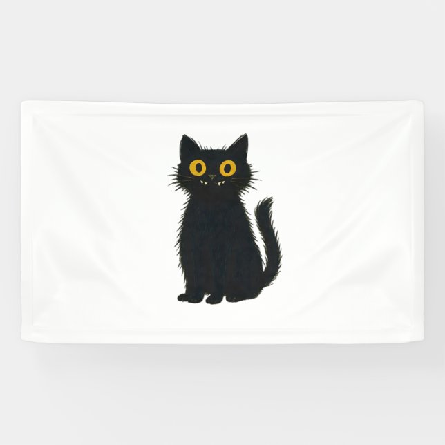 Black Cat Magic – Cute Halloween & Mystic Cat Art  Banner (Horizontal)
