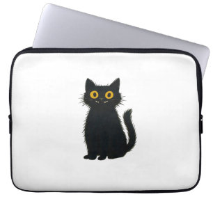 Black Cat Magic � Cute Halloween & Mystic Cat Art  Laptop Sleeve