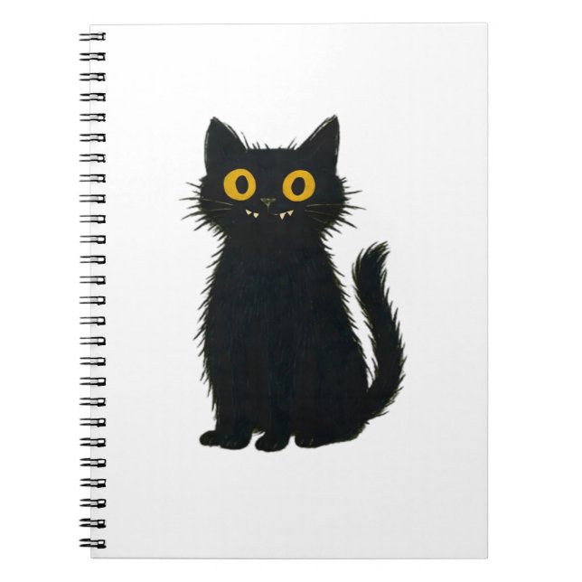 Black Cat Magic – Cute Halloween & Mystic Cat Art  Notebook (Front)