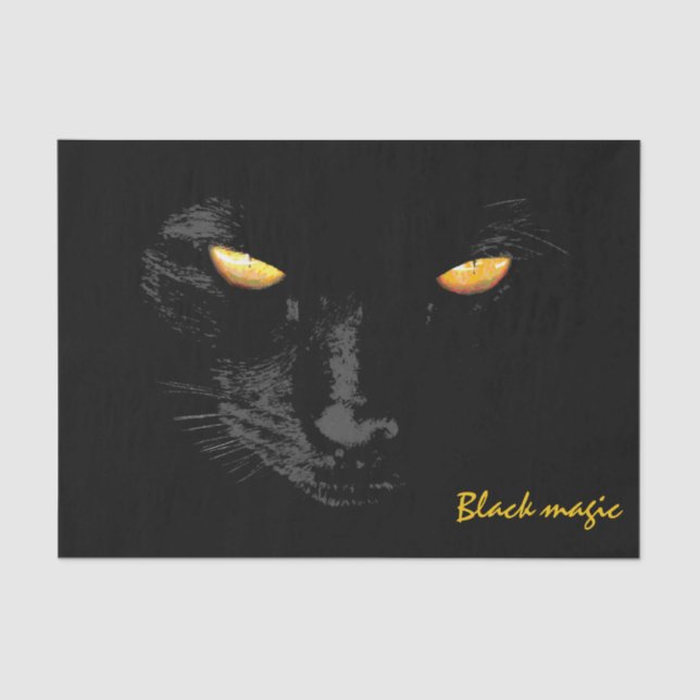 Black Cat Magic funny customisable Tissue Paper (Front)