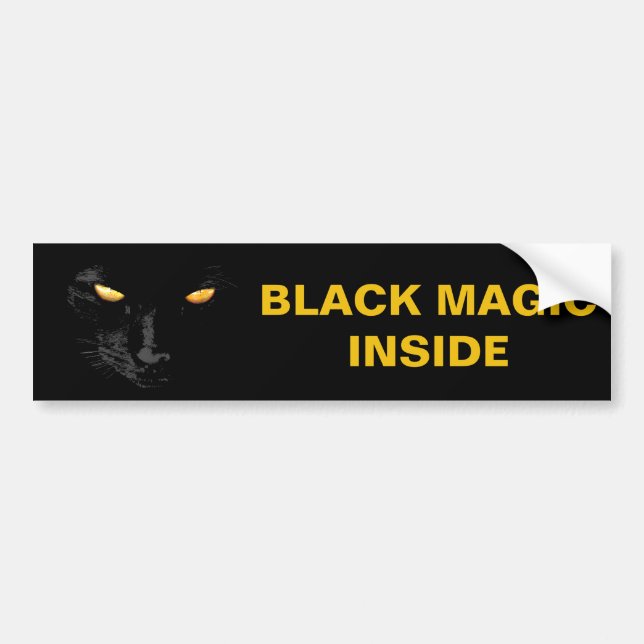 Black Cat Magic stunning customizable Bumper Sticker (Front)