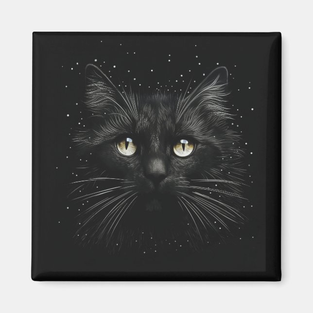 Black Cat Magnet (Front)