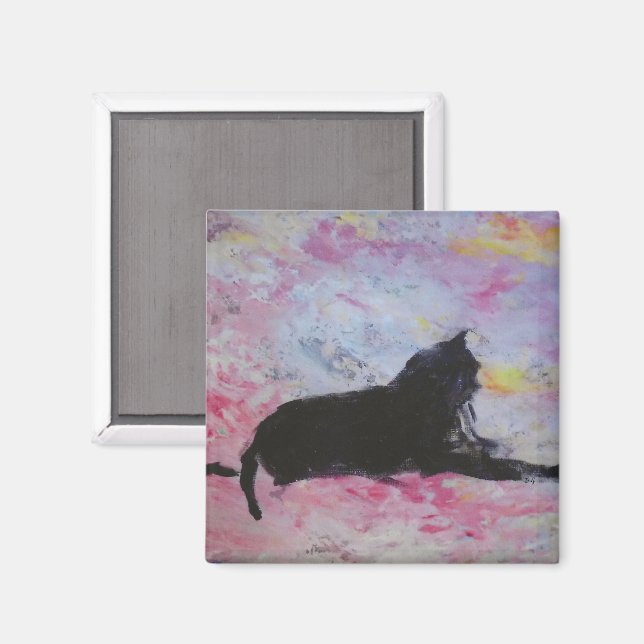 Black cat magnet (Front/Back)