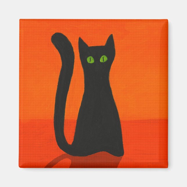 Black cat Magnet (Front)