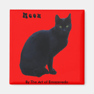 Black Cat Magnet