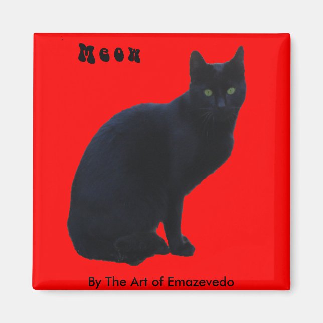 Black Cat Magnet (Front)
