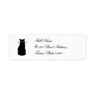Black Cat Mailing Labels 