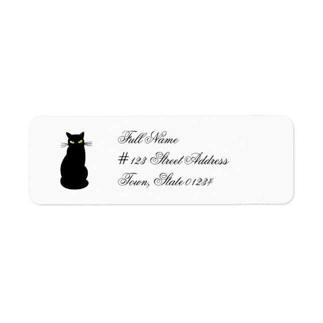 Black Cat Mailing Labels  (Front)