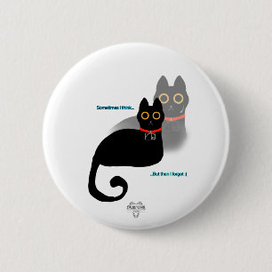 Black Cat Meme Pin Button