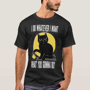 Black Cat Men Black T-Shirt