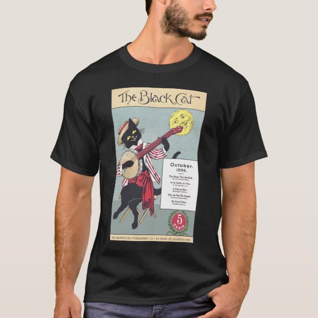 Black Cat Men's dark short sleeve T-Shirt (Front)