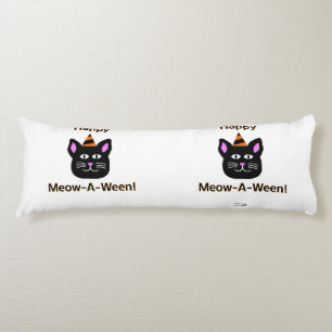 Black Cat Meow-A-Ween Body Pillow