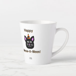 Black Cat Meow-A-Ween Small Latte Mug