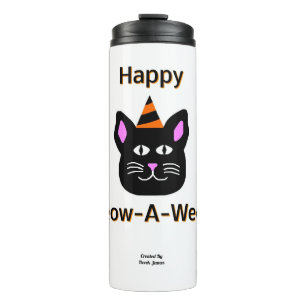 Black Cat Meow-A-Ween Thermal Tumbler